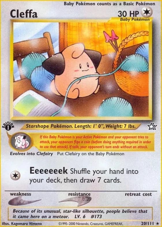 1st Edition Cleffa card front, Neo Genesis 20/111