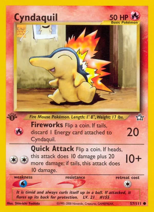 Cyndaquil card front, Neo Genesis 57/111