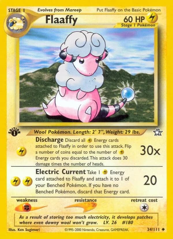 1st Edition Flaaffy card front, Neo Genesis 34/111