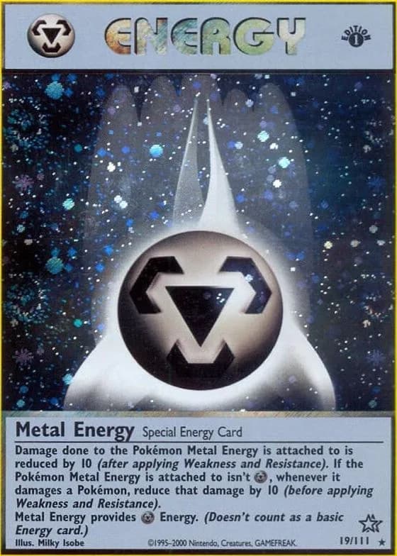 1st Edition Metal Energy card front, Neo Genesis 19/111