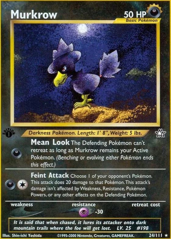 1st Edition Murkrow card front, Neo Genesis 24/111