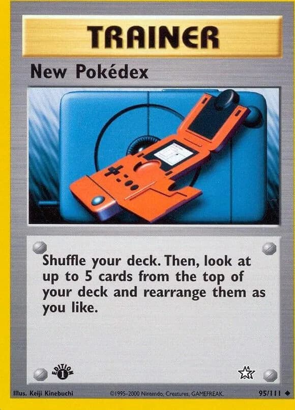 1st Edition New Pokédex card front, Neo Genesis 95/111