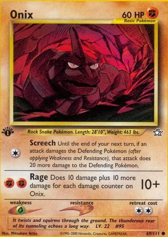 1st Edition Onix card front, Neo Genesis 69/111