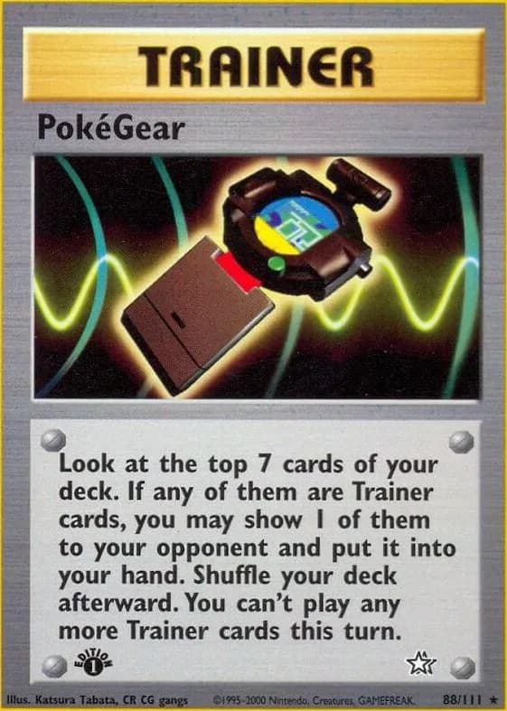 1st Edition PokéGear card front, Neo Genesis 88/111
