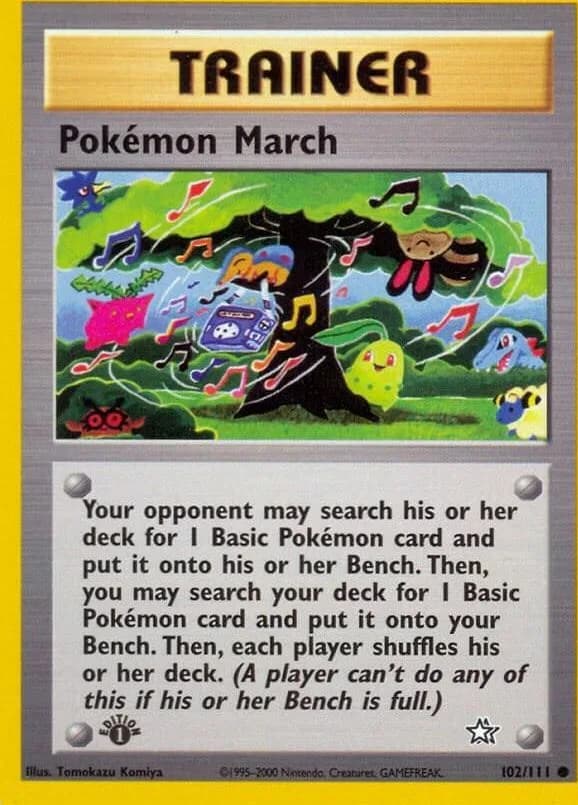 1st Edition Pokémon March card front, Neo Genesis 102/111
