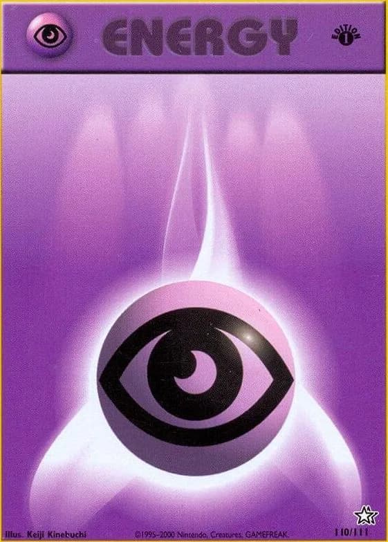 1st Edition Psychic Energy card front, Neo Genesis 110/111