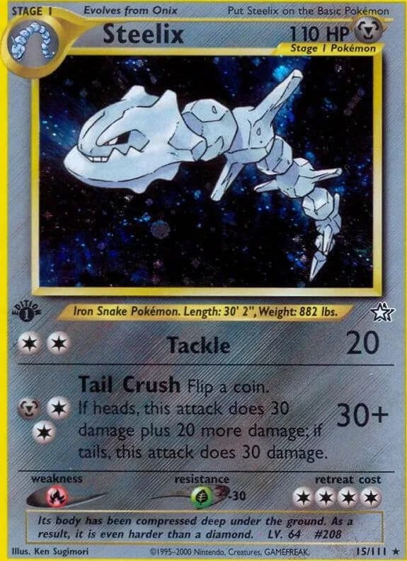 1st Edition Steelix card front, Neo Genesis 15/111