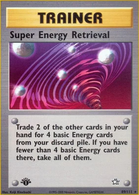 1st Edition Super Energy Retrieval card front, Neo Genesis 89/111