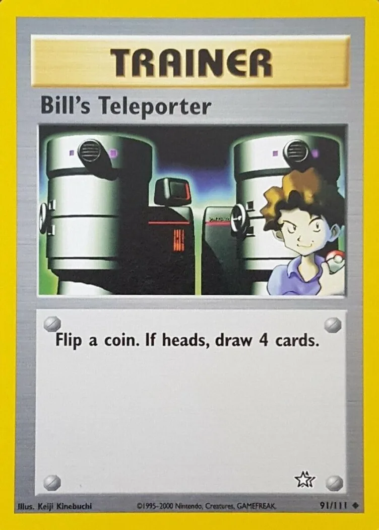 Unlimited Bill's Teleporter card front, Neo Genesis 91/111