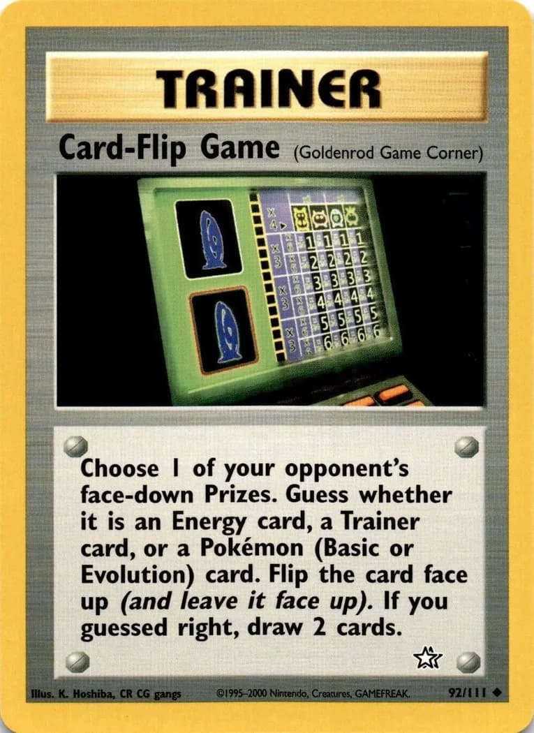Unlimited Card-Flip Game card front, Neo Genesis 92/111