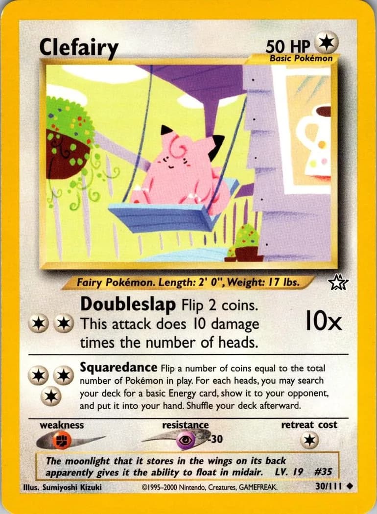 Unlimited Clefairy card front, Neo Genesis 30/111