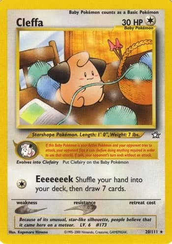 Unlimited Cleffa card front, Neo Genesis 20/111