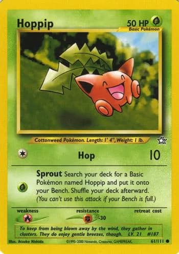 Unlimited Hoppip card front, Neo Genesis 61/111
