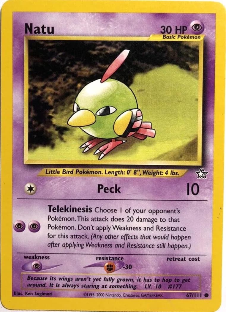 Unlimited Natu card front, Neo Genesis 67/111
