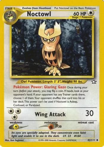 Unlimited Noctowl card front, Neo Genesis 42/111