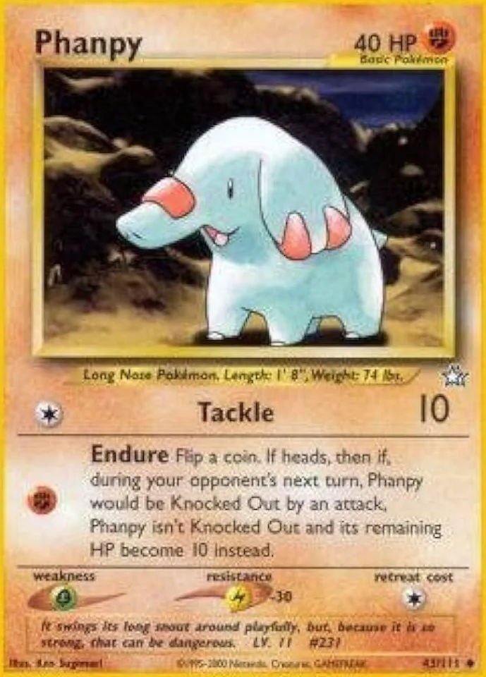 Unlimited Phanpy card front, Neo Genesis 43/111