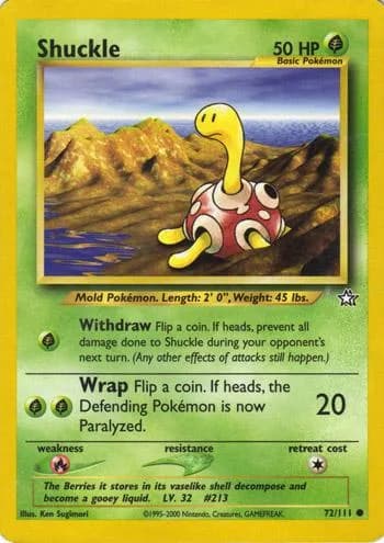 Unlimited Shuckle card front, Neo Genesis 72/111