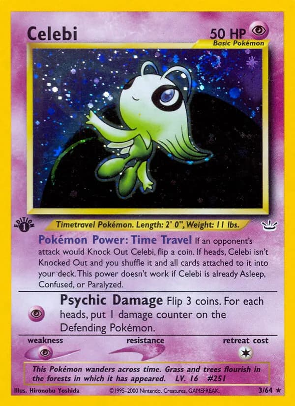 Celebi card front, Neo Revelation 3/64