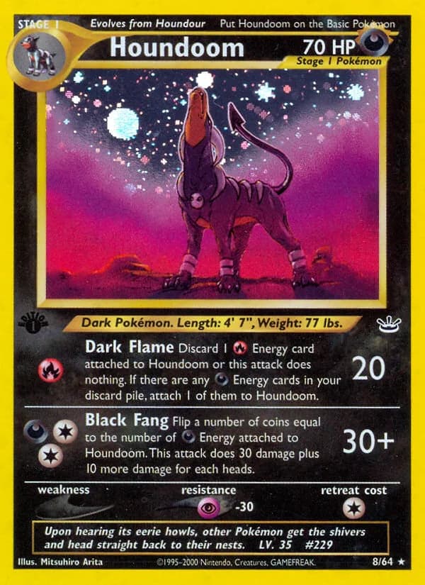 Houndoom card front, Neo Revelation 8/64
