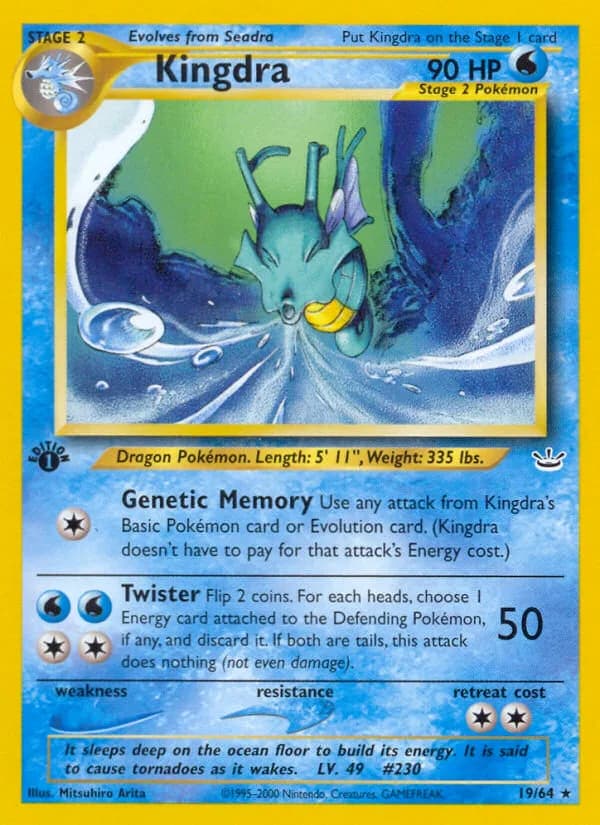 Kingdra card front, Neo Revelation 19/64