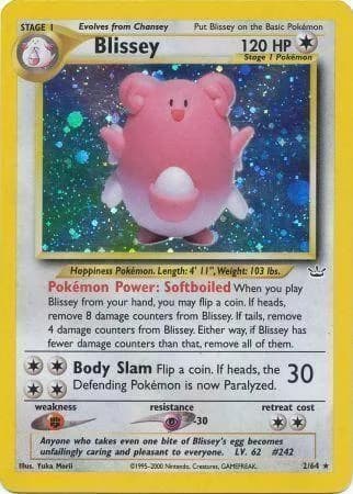 Unlimited Blissey card front, Neo Revelation 2/64