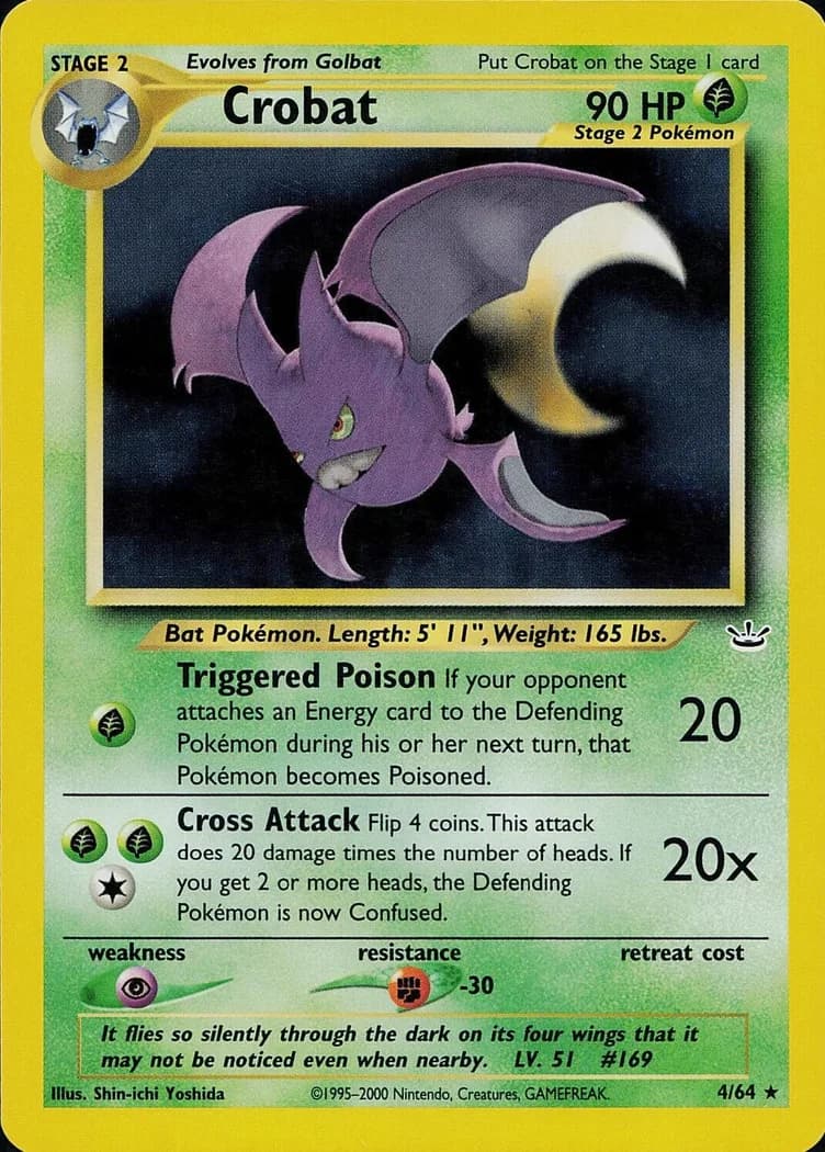 Unlimited Crobat card front, Neo Revelation 4/64