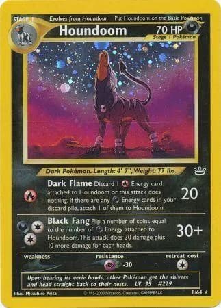 Unlimited Houndoom card front, Neo Revelation 8/64