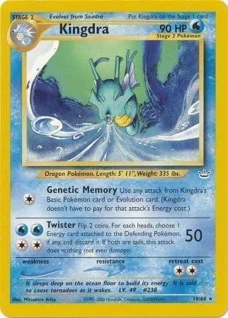 Unlimited Kingdra card front, Neo Revelation 19/64