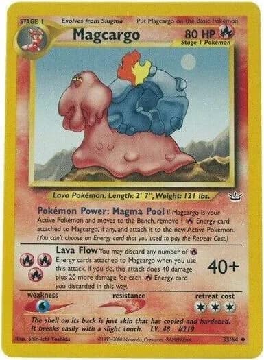 Unlimited Magcargo card front, Neo Revelation 33/64