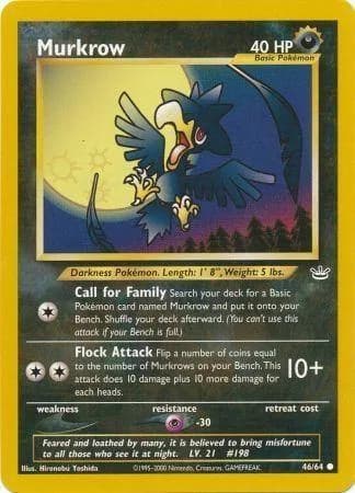 Unlimited Murkrow card front, Neo Revelation 46/64