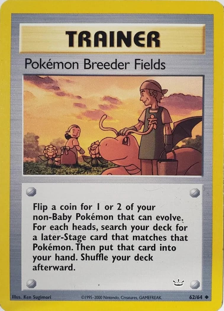 Unlimited Pokémon Breeder Fields card front, Neo Revelation 62/64