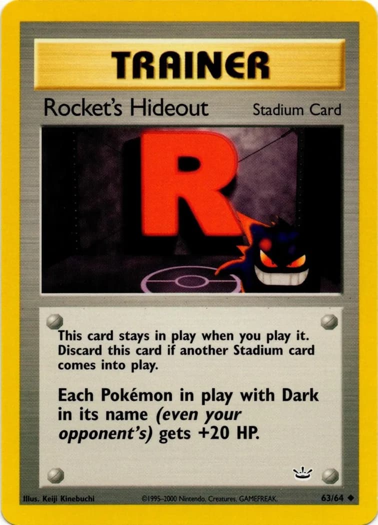 Unlimited Rocket's Hideout card front, Neo Revelation 63/64