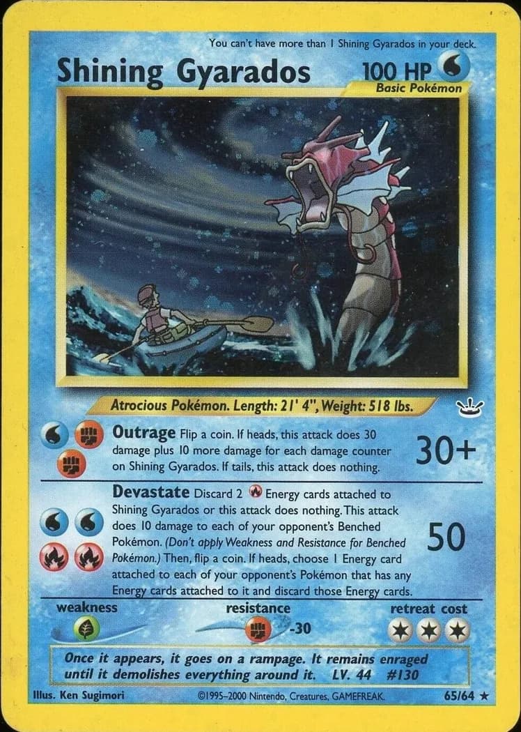 Unlimited Shining Gyarados card front, Neo Revelation 65/64