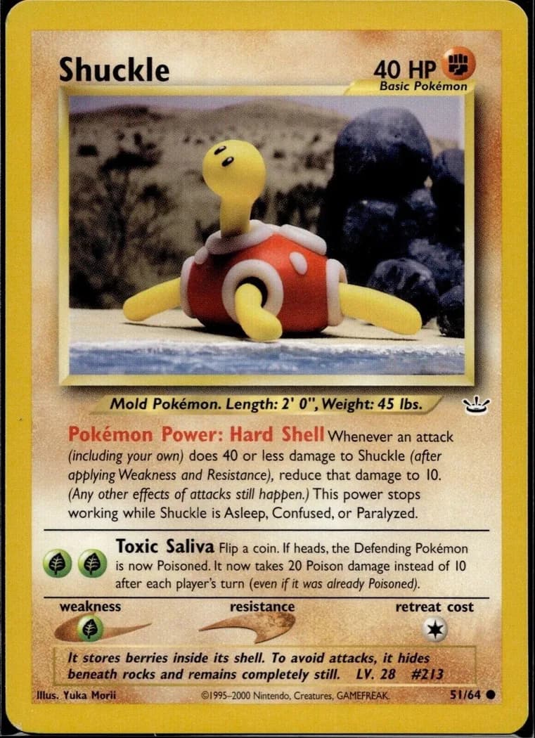 Unlimited Shuckle card front, Neo Revelation 51/64