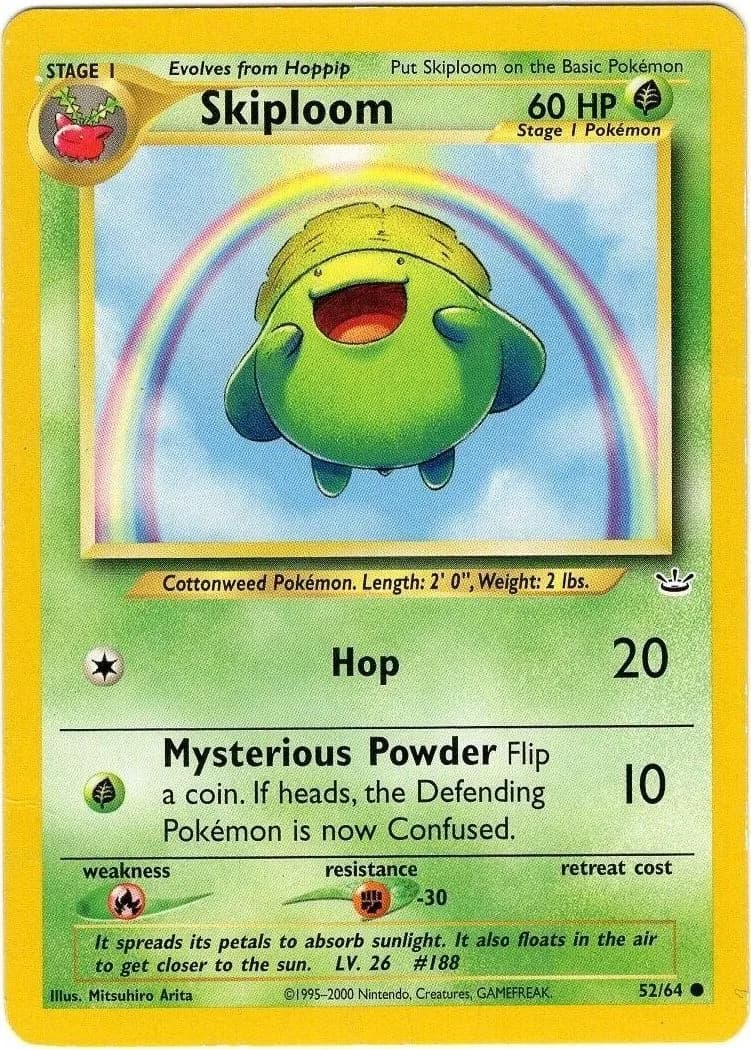 Unlimited Skiploom card front, Neo Revelation 52/64