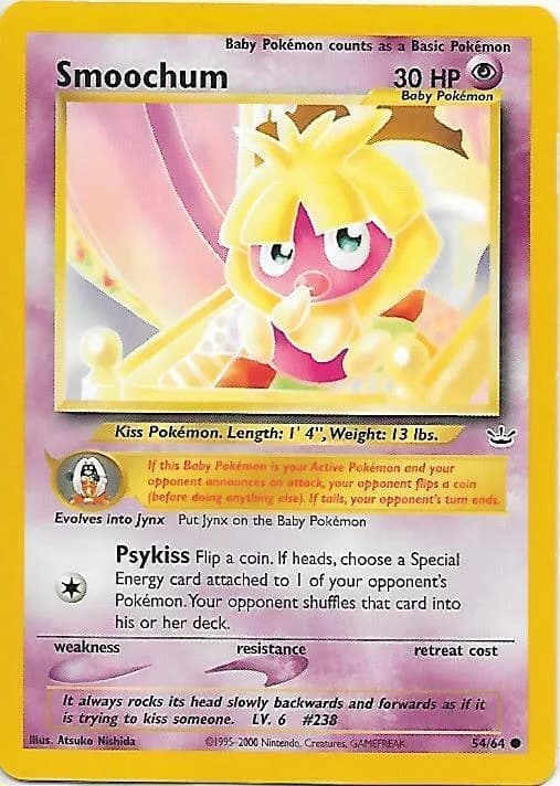 Unlimited Smoochum card front, Neo Revelation 54/64