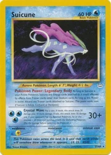 Unlimited Suicune card front, Neo Revelation 27/64
