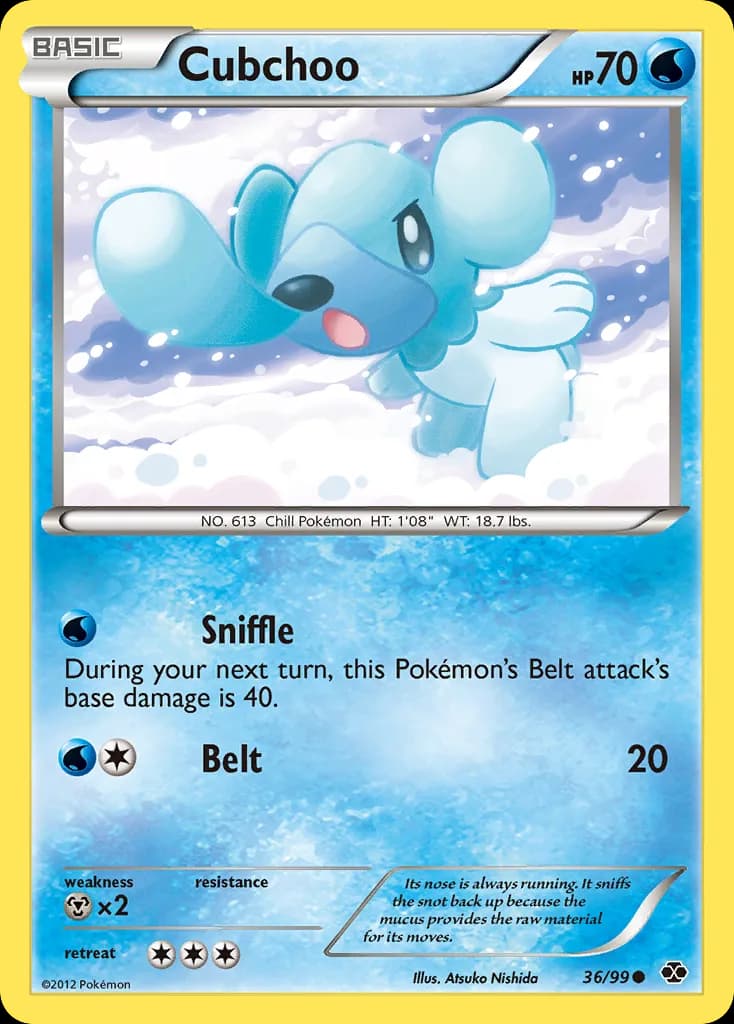 Next Destinies Cubchoo card front, 36/99
