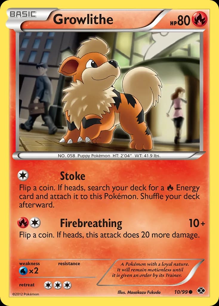 Next Destinies Growlithe card front, 10/99
