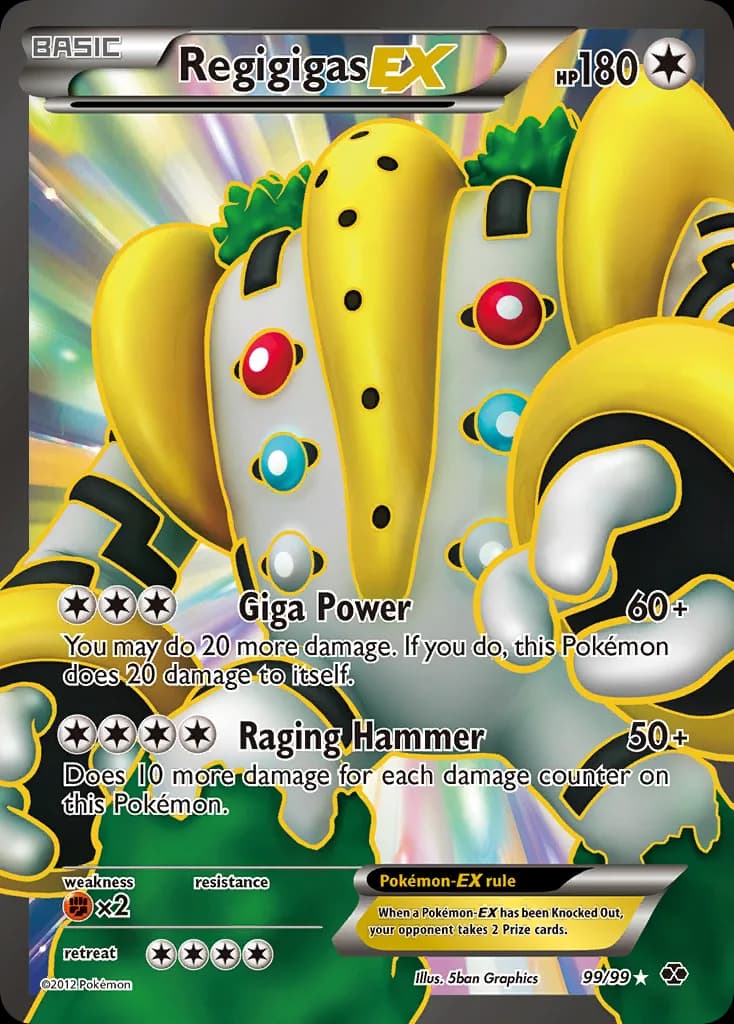 Next Destinies Regigigas-EX card front, 99/99