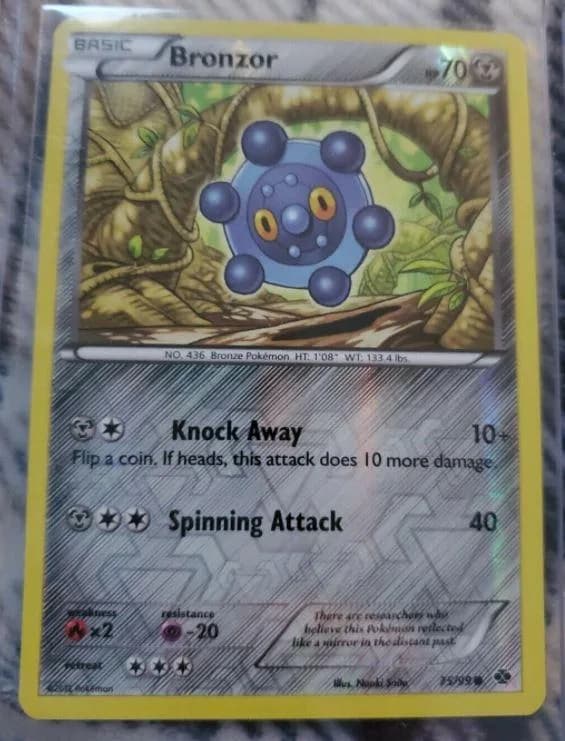 Bronzor reverse holo card front, Next Destinies 75/99