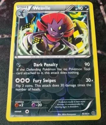 Weavile reverse holo card front, Next Destinies 70/99