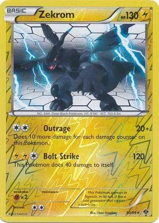 Zekrom reverse holo card front, Next Destinies 50/99
