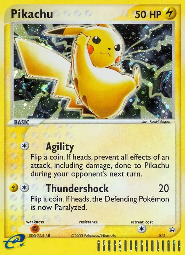 Nintendo Black Star Promos Pikachu holo promo card front, 012