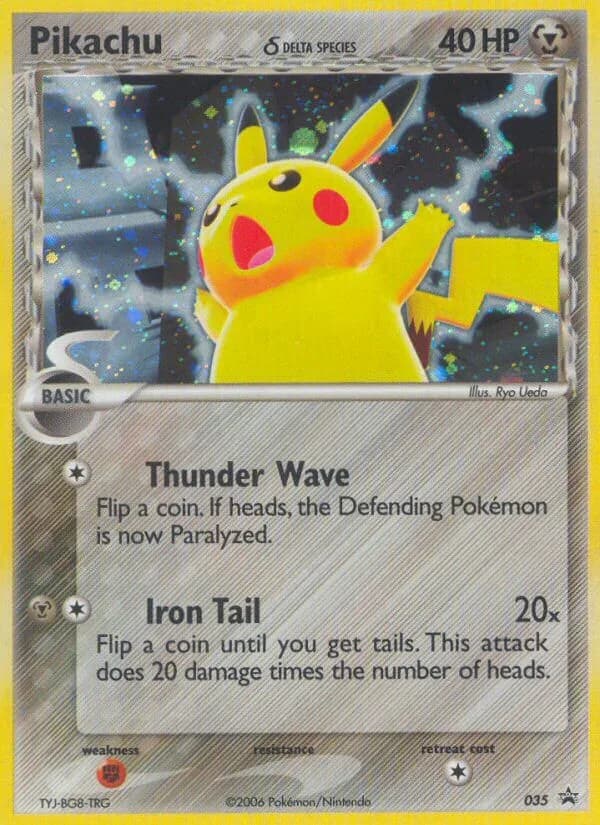 Nintendo Black Star Promos Pikachu delta species holo promo card front, 035
