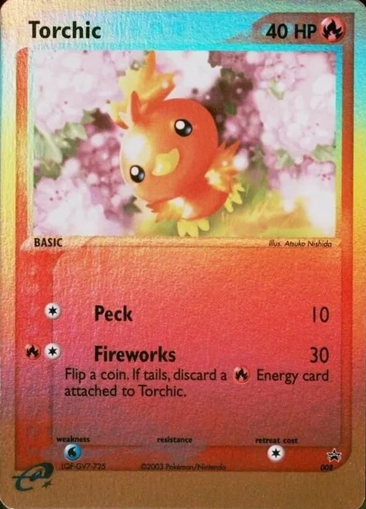 Torchic, Nintendo Black Star Promos 008, English reverse holo card front