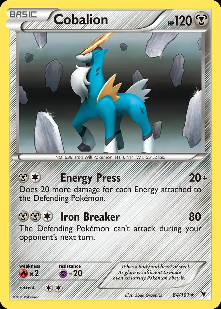 Noble Victories Cobalion card front, 84/101