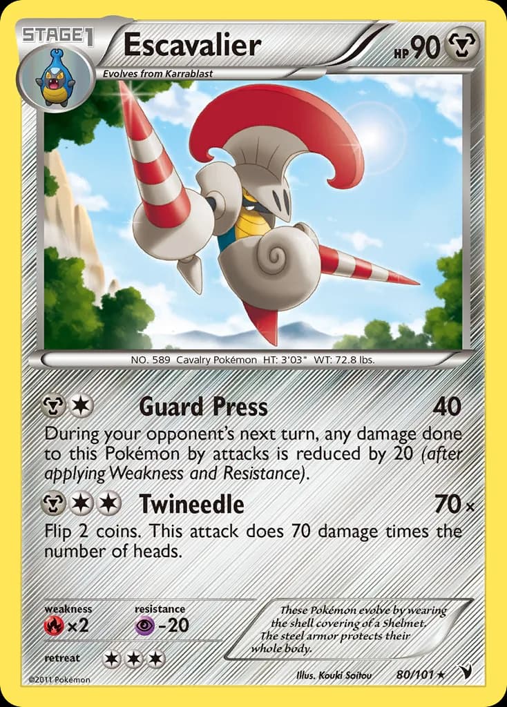 Noble Victories Escavalier card front, 80/101