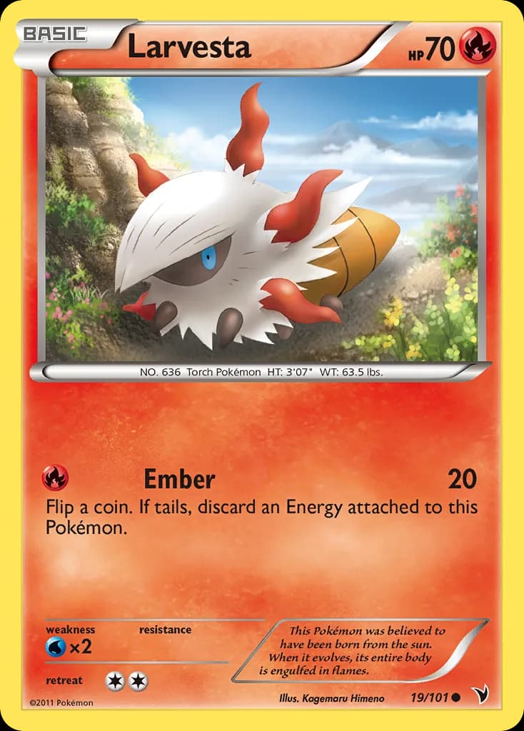 Noble Victories Larvesta card front, 19/101