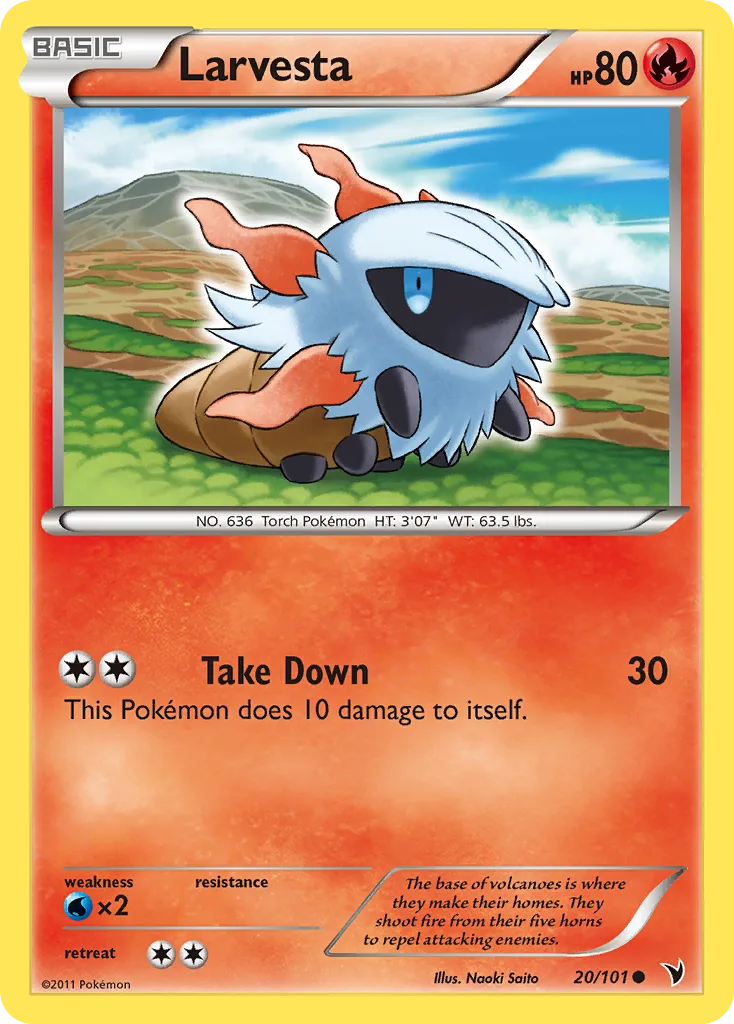 Noble Victories Larvesta card front, 20/101